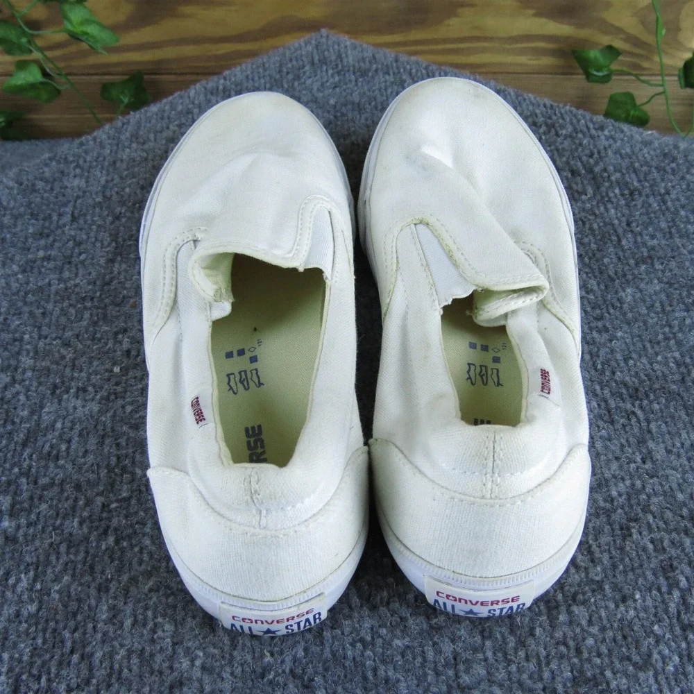 Converse Slip-On Loafer Girl Y 4 Medium Athletic White Fabric Slip On‎